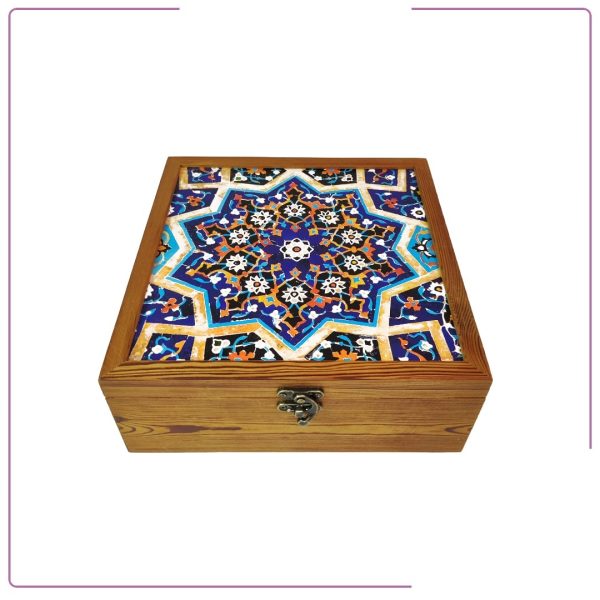 Handmade wooden gift box with the best patterned velvet top