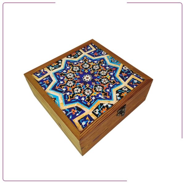 Handmade wooden gift box with the best patterned velvet top