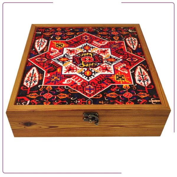 Handmade wooden gift box with the best patterned velvet top