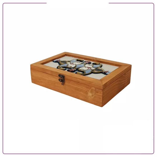 Handmade wooden gift box with Persian relief carpet (Rectangular design)