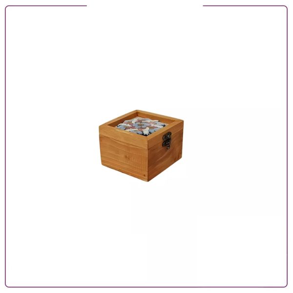 Handmade wooden gift box with Persian relief carpet (Small square design)