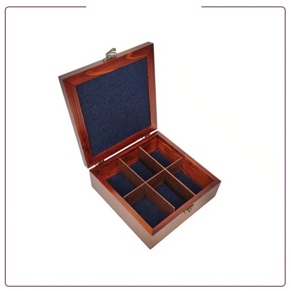 Handmade wooden gift box with high quality patterned tile top